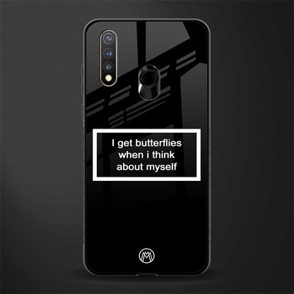 i get butterflies black edition glass case for vivo y19 image