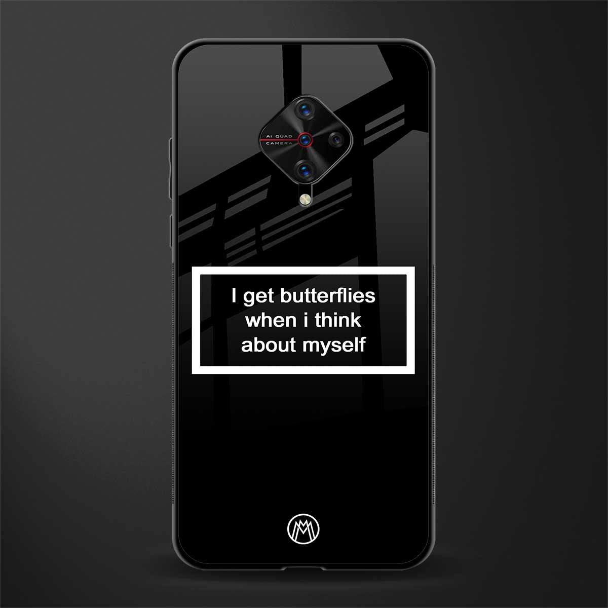 i get butterflies black edition glass case for vivo s1 pro image
