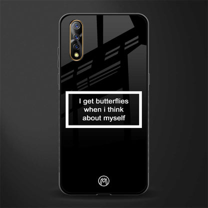 i get butterflies black edition glass case for vivo s1 image