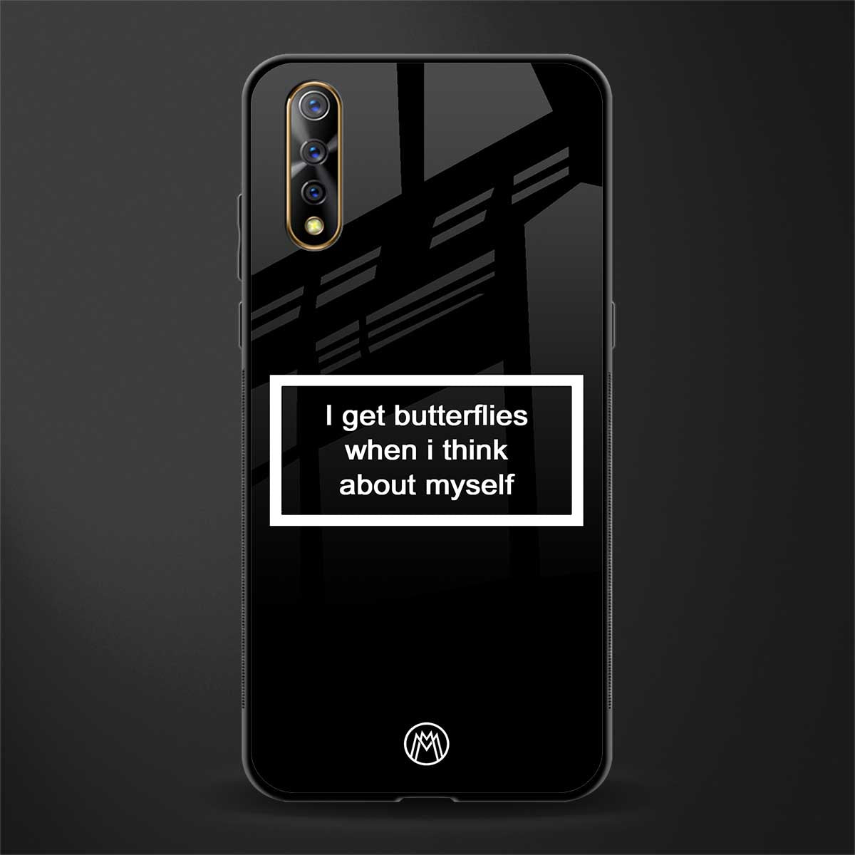 i get butterflies black edition glass case for vivo z1x image