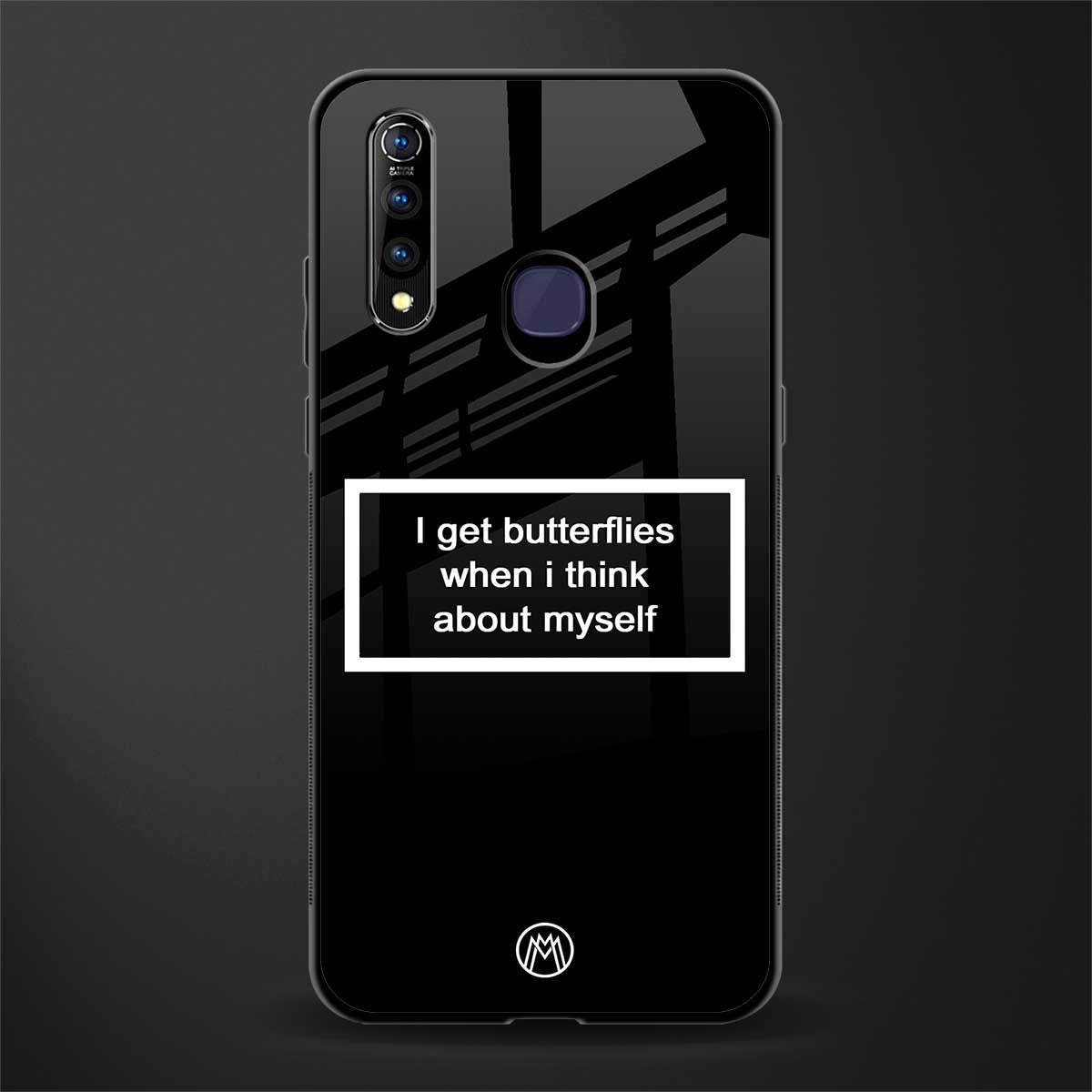 i get butterflies black edition glass case for vivo z1 pro image