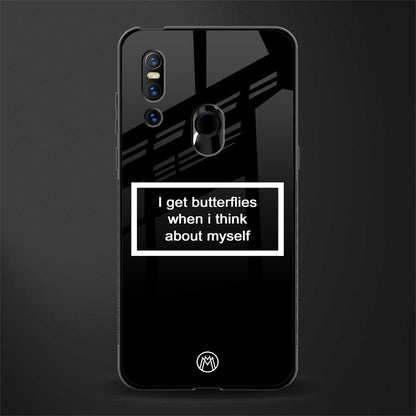i get butterflies black edition glass case for vivo v15 image