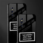 i get butterflies black edition glass case for vivo v15 pro image-2