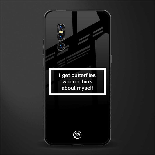 i get butterflies black edition glass case for vivo v15 pro image