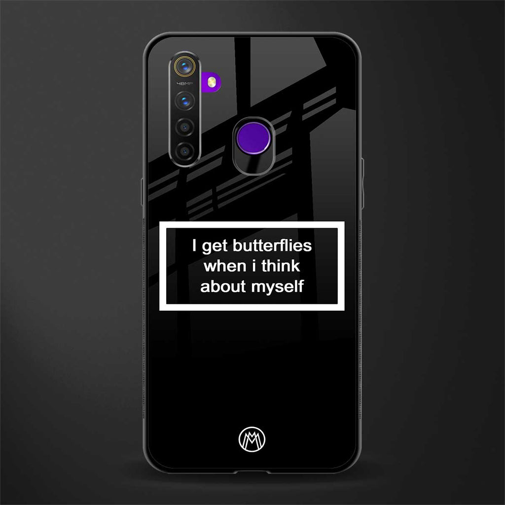 i get butterflies black edition glass case for realme 5i image