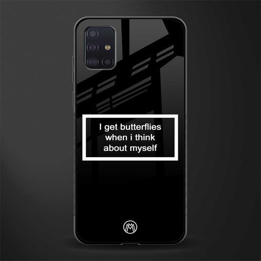 i get butterflies black edition glass case for samsung galaxy a71 image