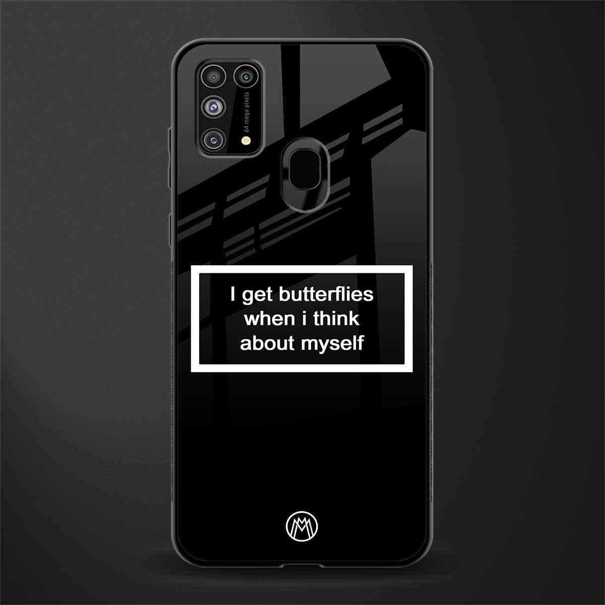 i get butterflies black edition glass case for samsung galaxy m31 prime edition image