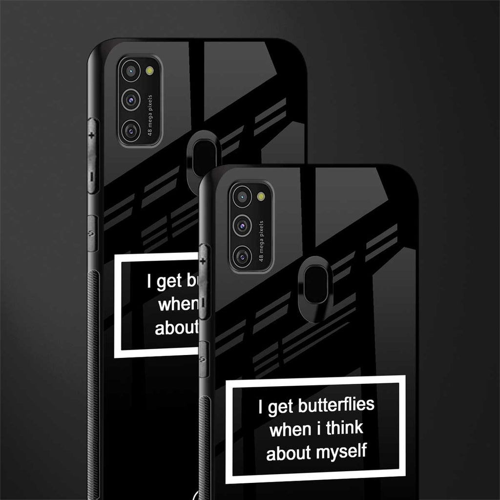 i get butterflies black edition glass case for samsung galaxy m21 image-2