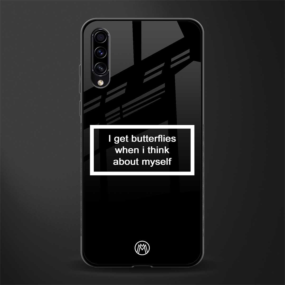 i get butterflies black edition glass case for samsung galaxy a30s image