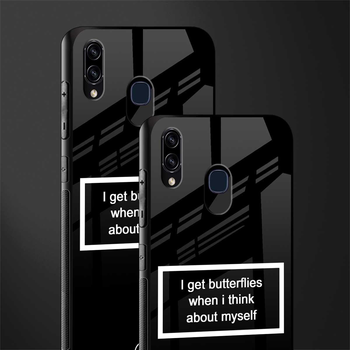i get butterflies black edition glass case for samsung galaxy m10s image-2