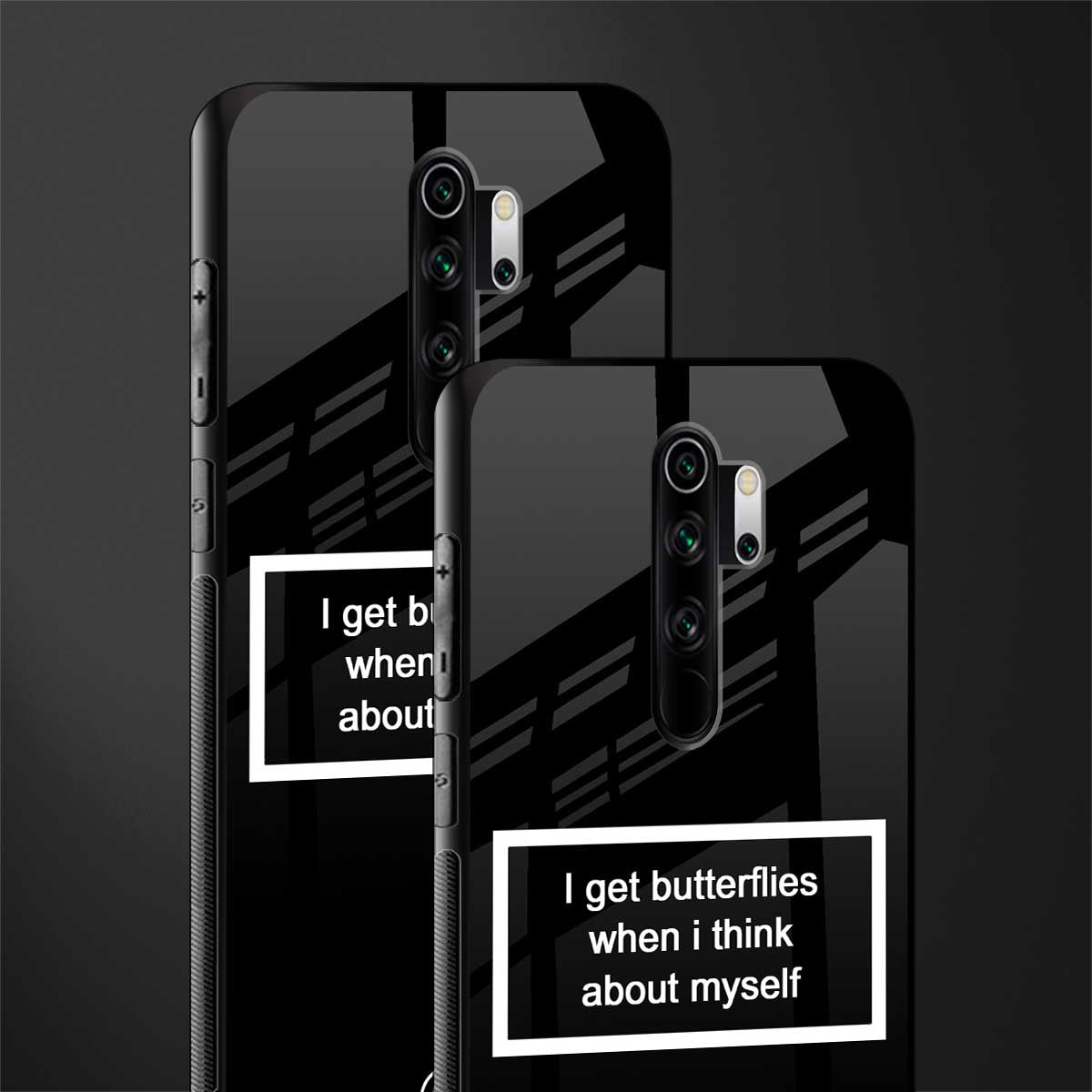 i get butterflies black edition glass case for redmi note 8 pro image-2