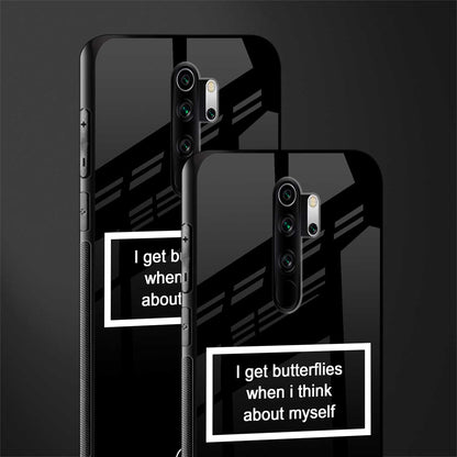 i get butterflies black edition glass case for redmi note 8 pro image-2