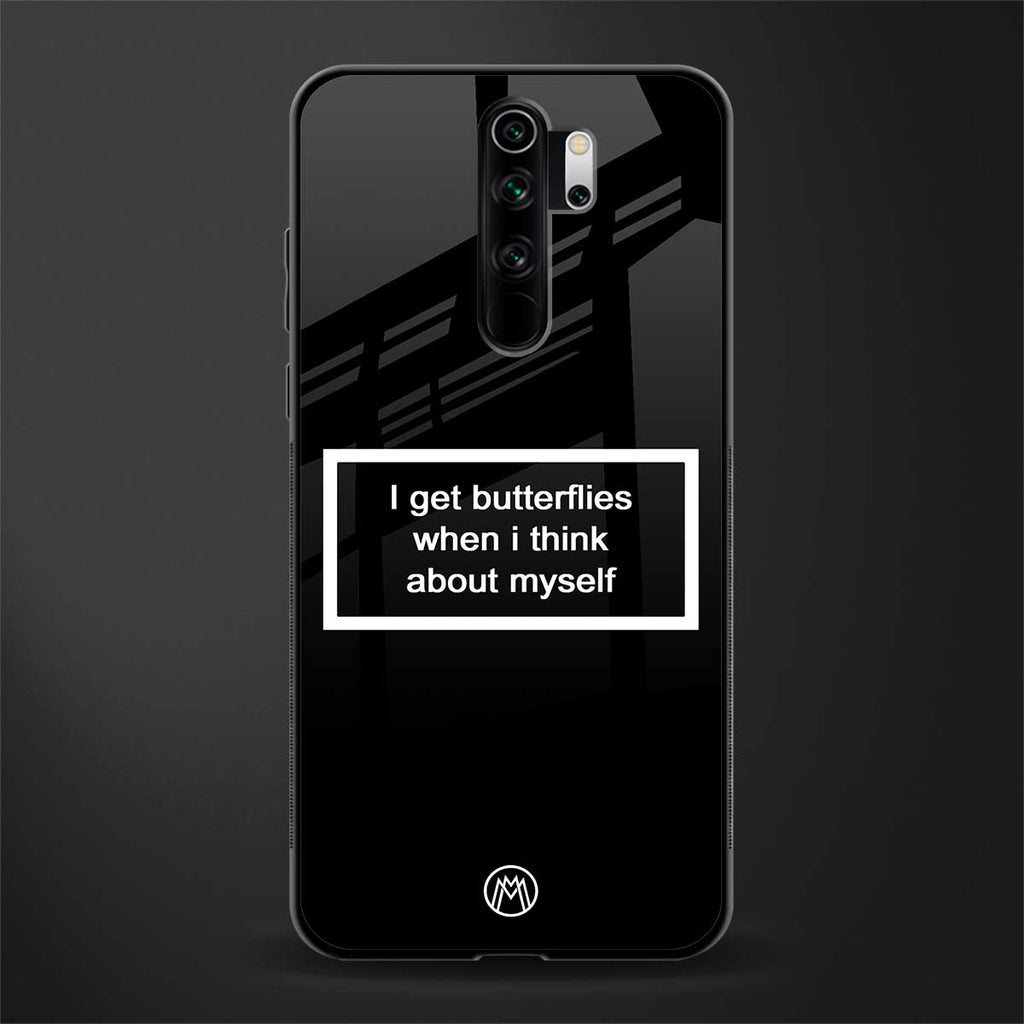 i get butterflies black edition glass case for redmi note 8 pro image