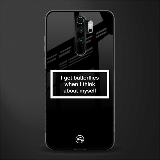 i get butterflies black edition glass case for redmi note 8 pro image