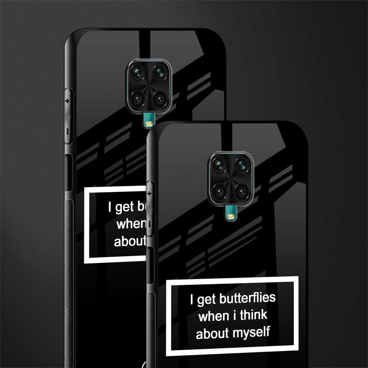 i get butterflies black edition glass case for poco m2 pro image-2