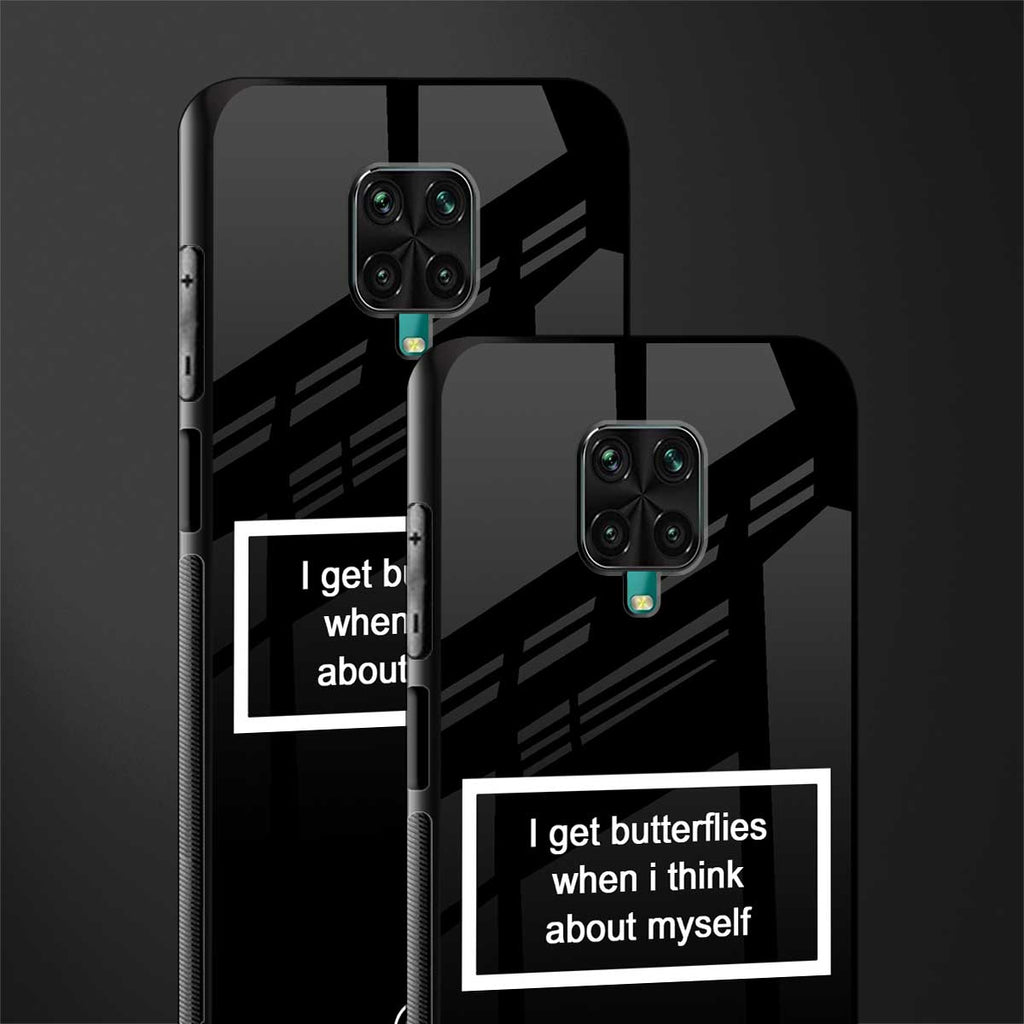 i get butterflies black edition glass case for redmi note 9 pro image-2
