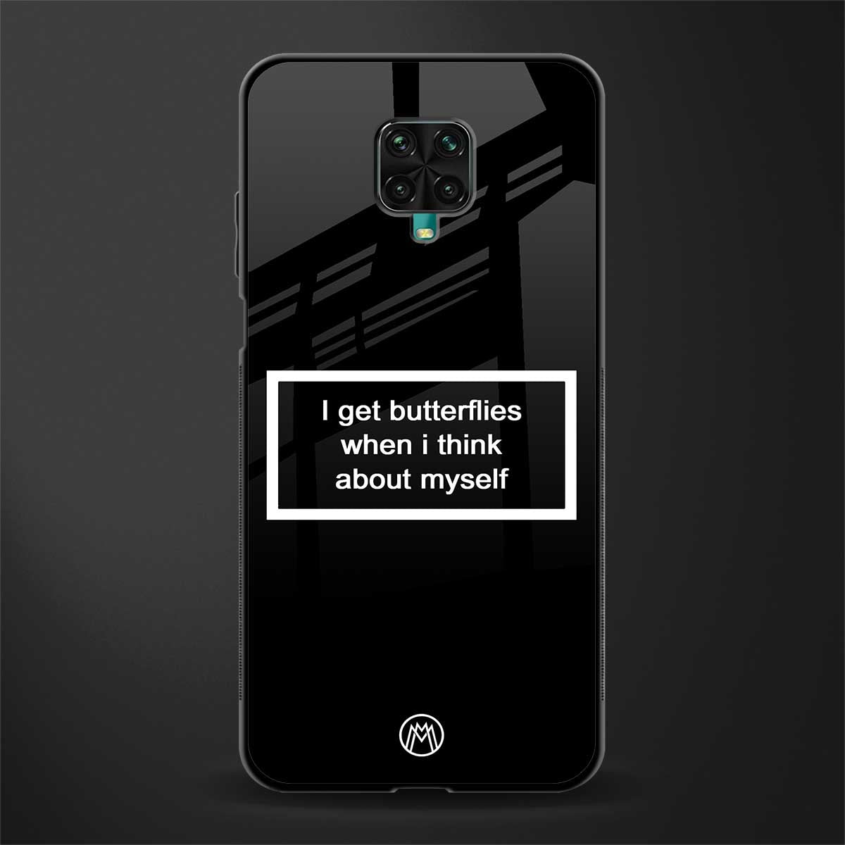 i get butterflies black edition glass case for poco m2 pro image