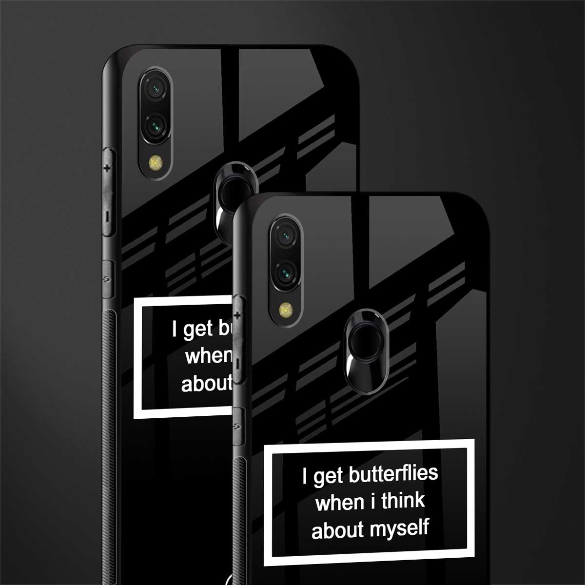 i get butterflies black edition glass case for redmi y3 image-2