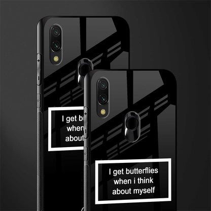 i get butterflies black edition glass case for redmi note 7 pro image-2