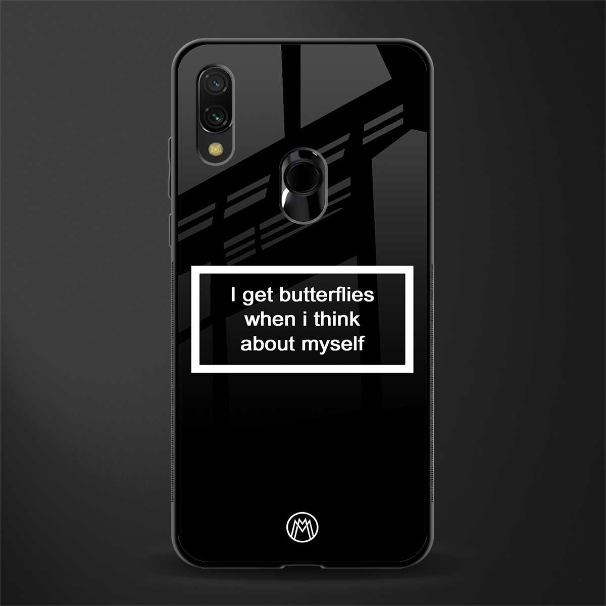i get butterflies black edition glass case for redmi note 7 pro image