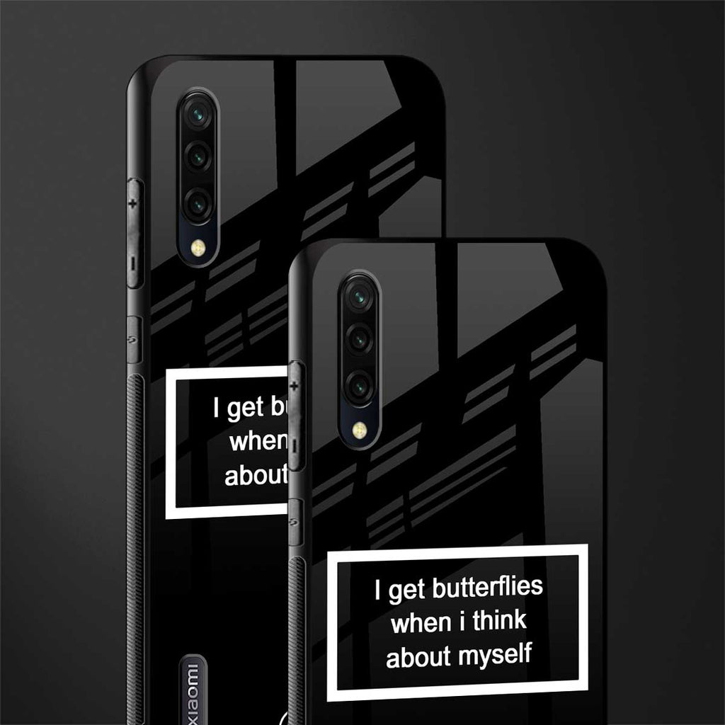 i get butterflies black edition glass case for mi a3 redmi a3 image-2