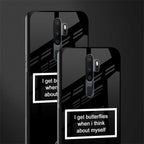 i get butterflies black edition glass case for oppo a5 2020 image-2