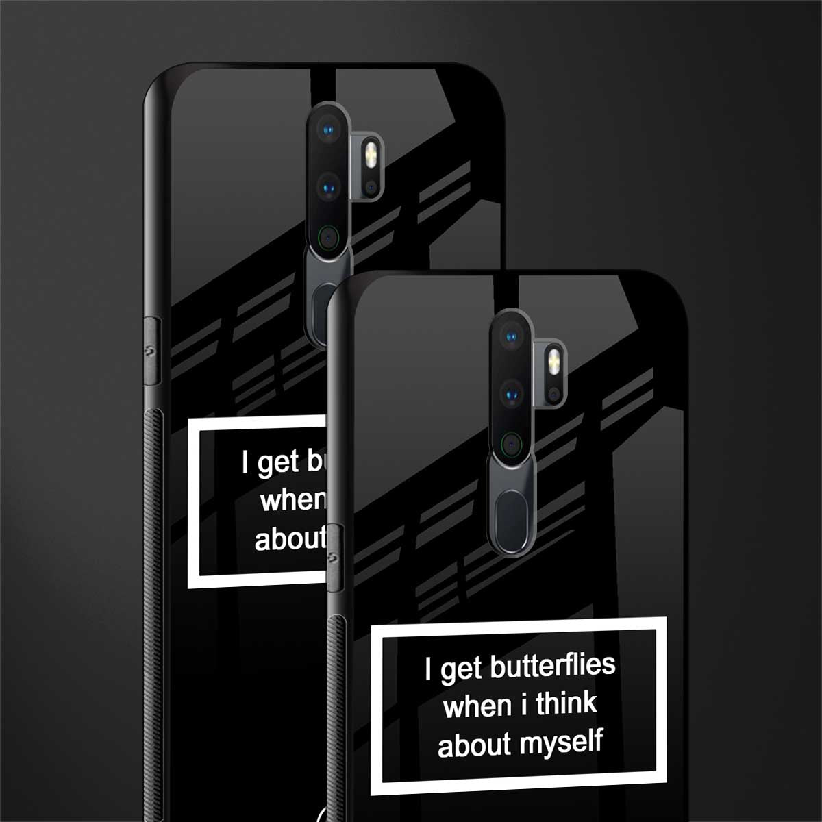 i get butterflies black edition glass case for oppo a5 2020 image-2