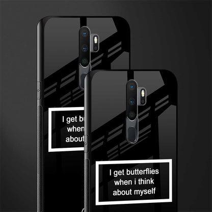 i get butterflies black edition glass case for oppo a5 2020 image-2