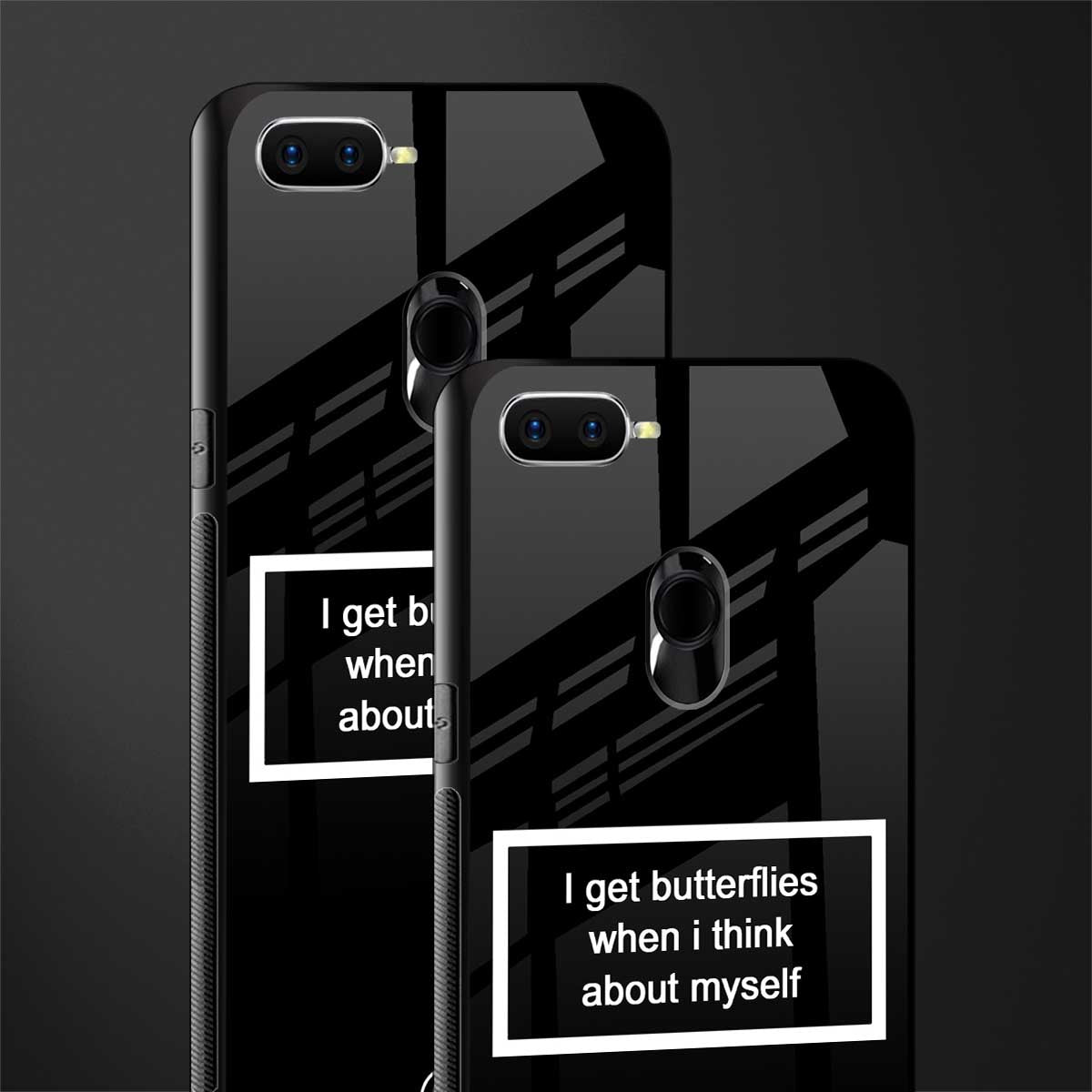 i get butterflies black edition glass case for oppo a12 image-2