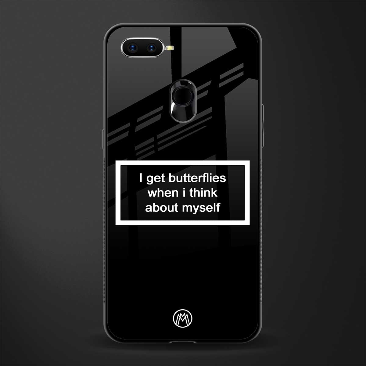 i get butterflies black edition glass case for oppo a12 image