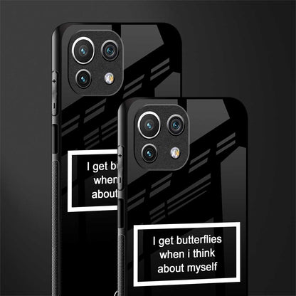 i get butterflies black edition glass case for mi 11 lite image-2