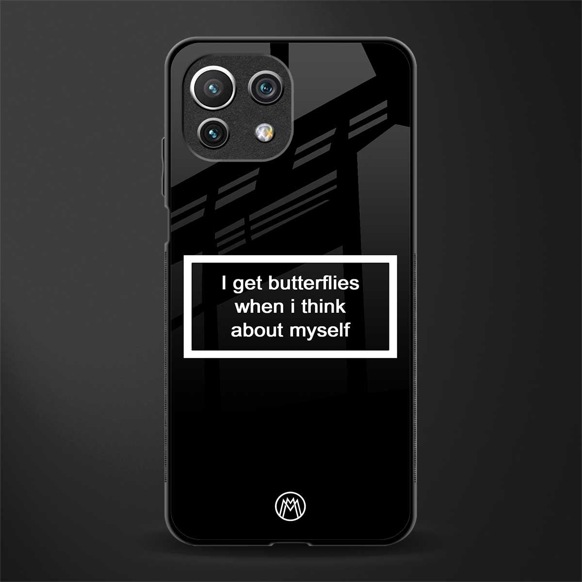 i get butterflies black edition glass case for mi 11 lite image
