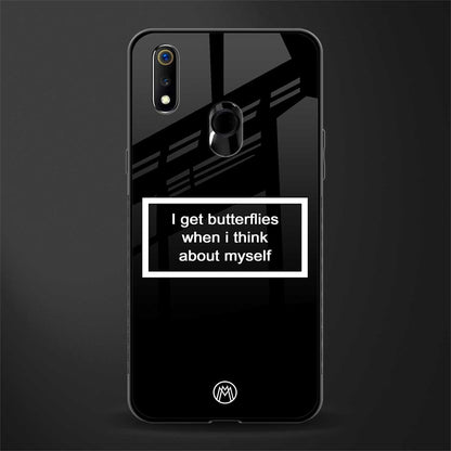 i get butterflies black edition glass case for realme 3 pro image