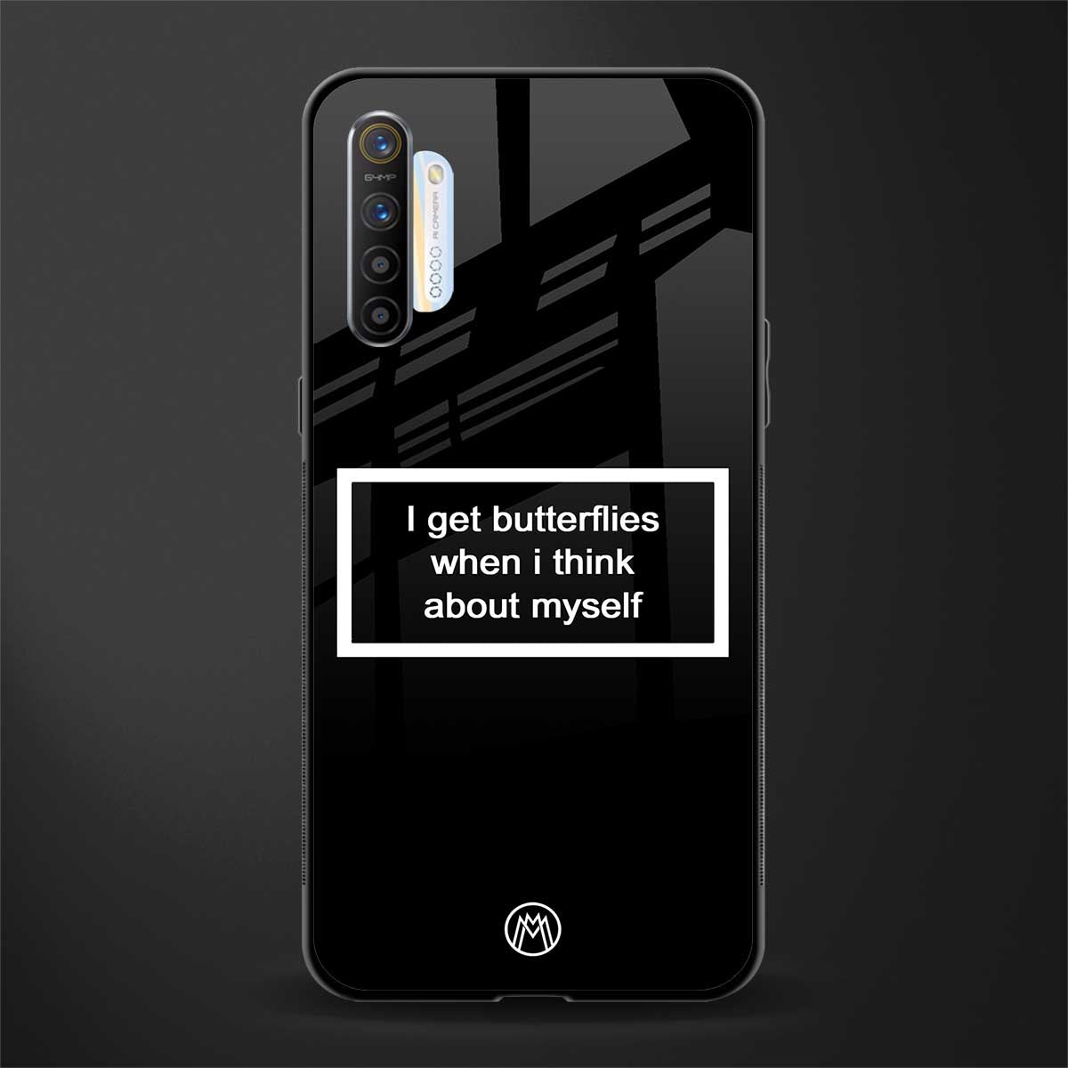 i get butterflies black edition glass case for realme x2 image
