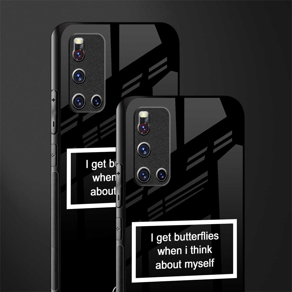 i get butterflies black edition glass case for vivo v19 image-2