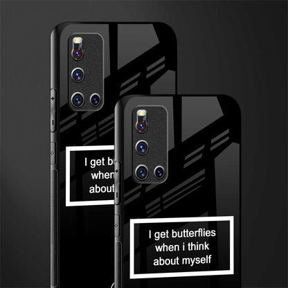 i get butterflies black edition glass case for vivo v19 image-2