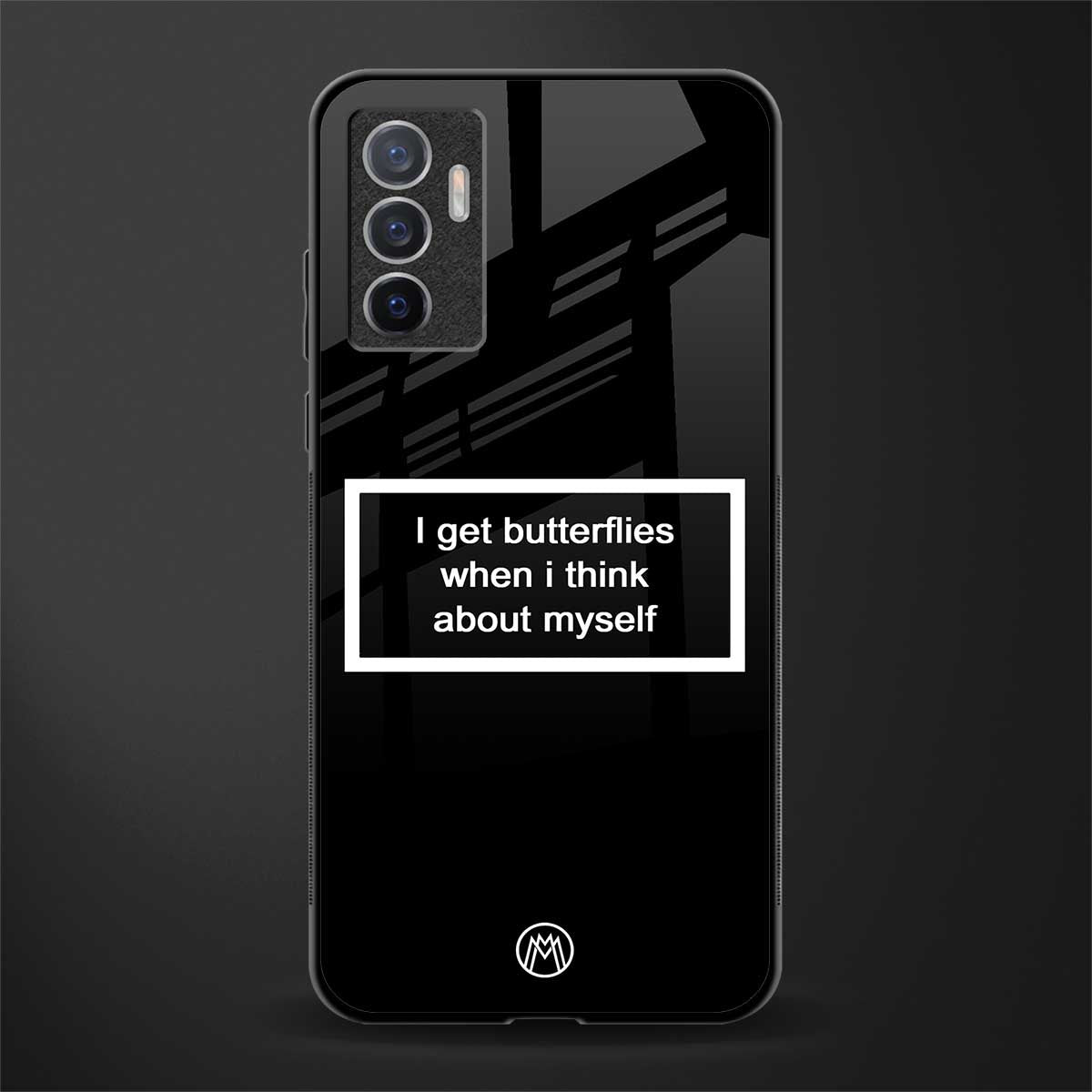 i get butterflies black edition glass case for vivo v23e image