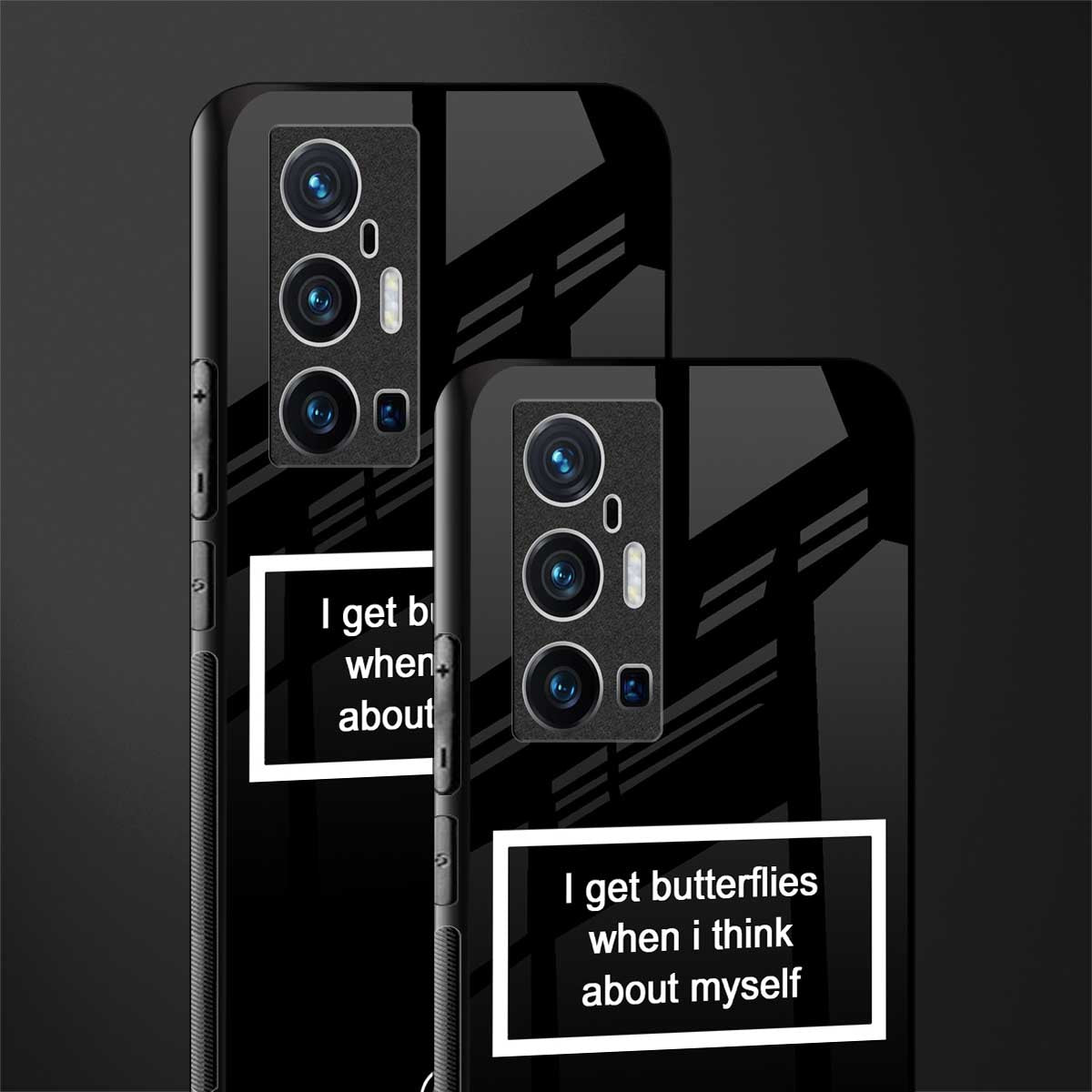 i get butterflies black edition glass case for vivo x70 pro plus image-2
