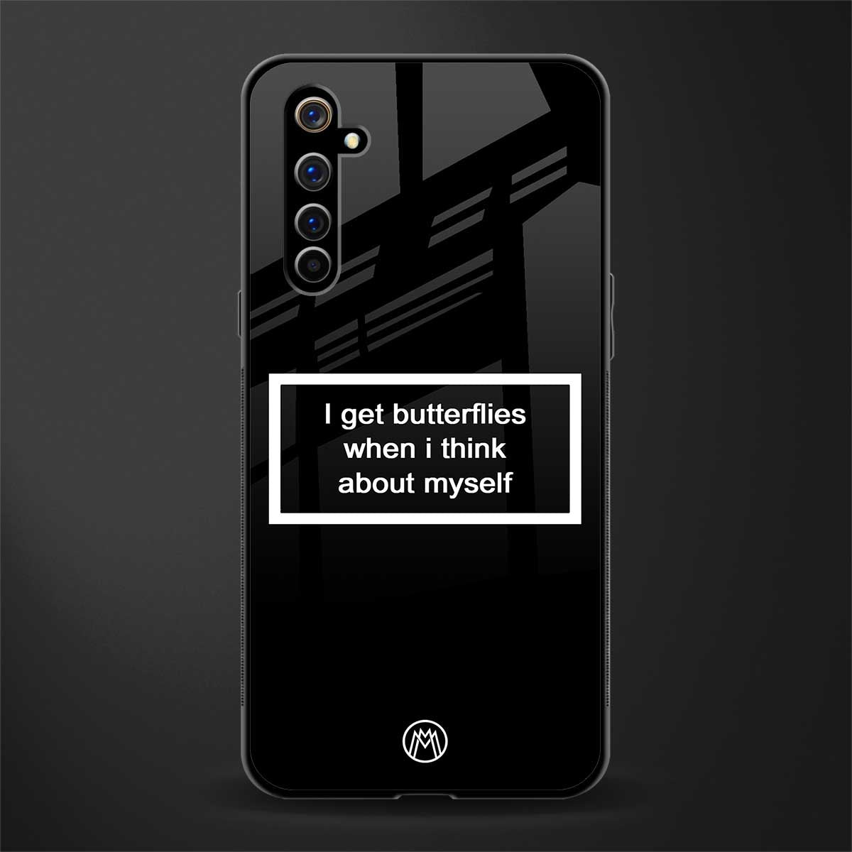 i get butterflies black edition glass case for realme x50 pro image