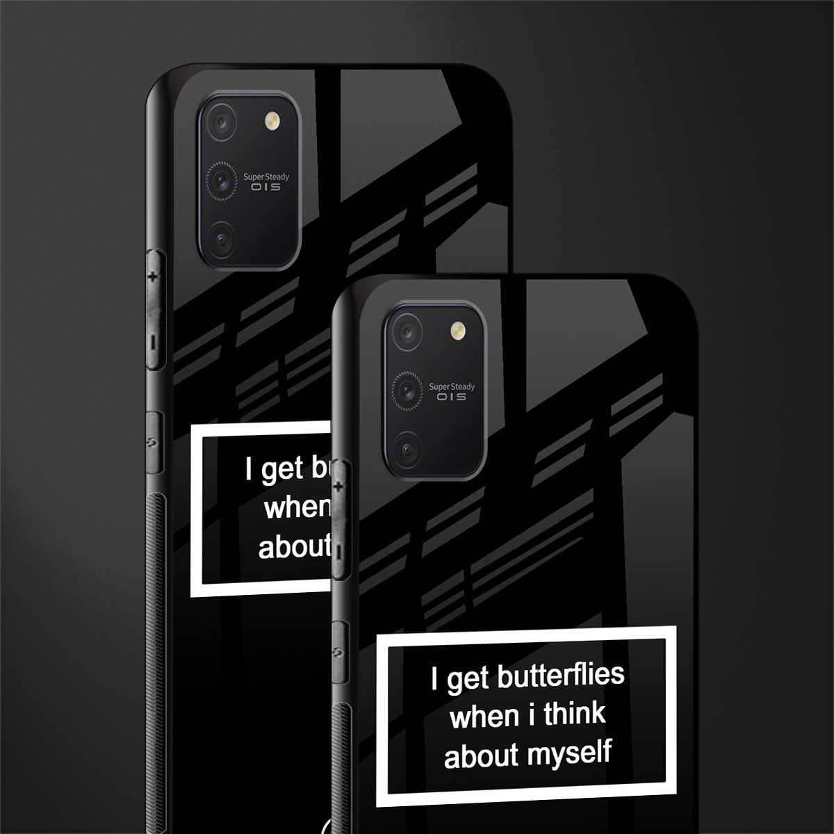 i get butterflies black edition glass case for samsung galaxy a91 image-2