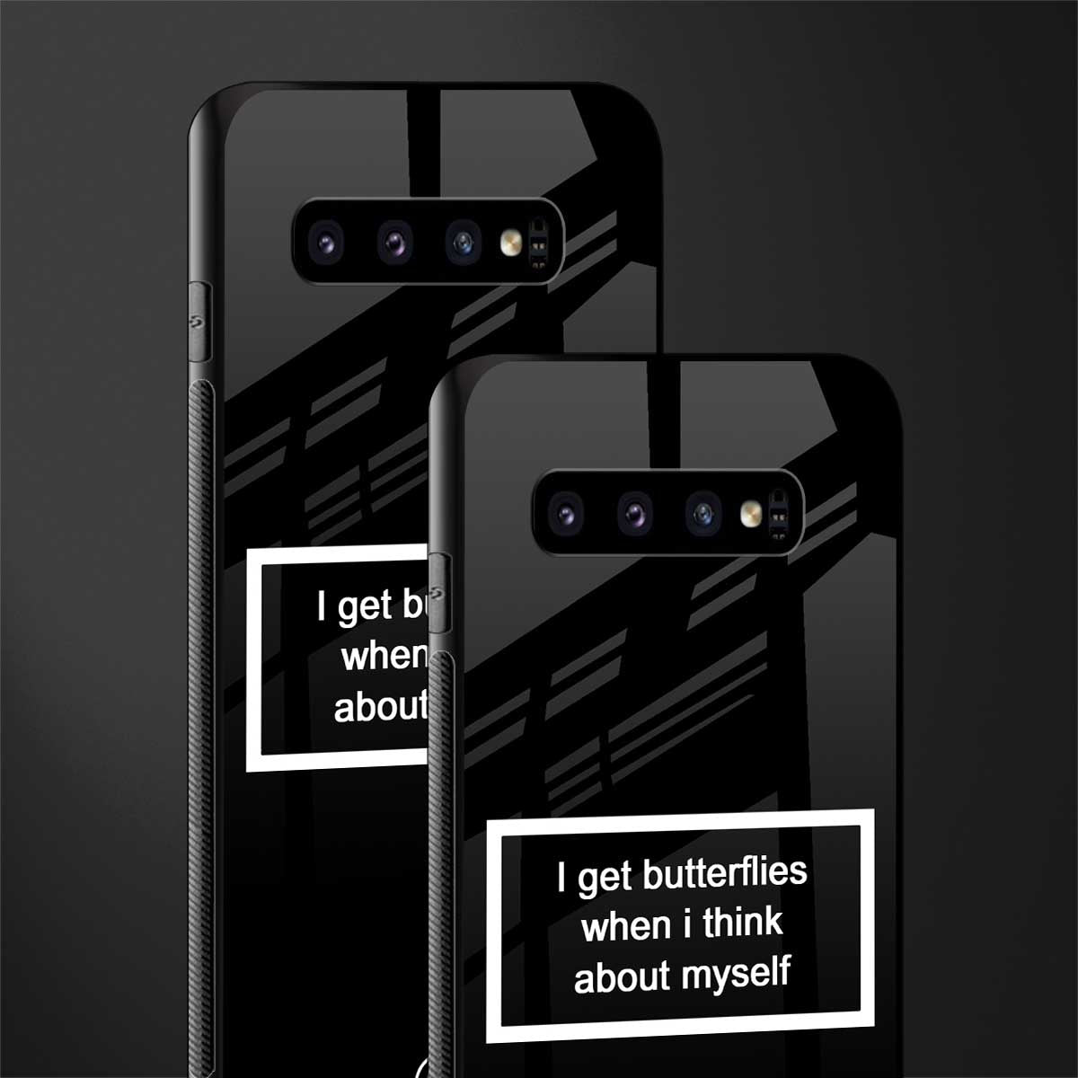 i get butterflies black edition glass case for samsung galaxy s10 image-2