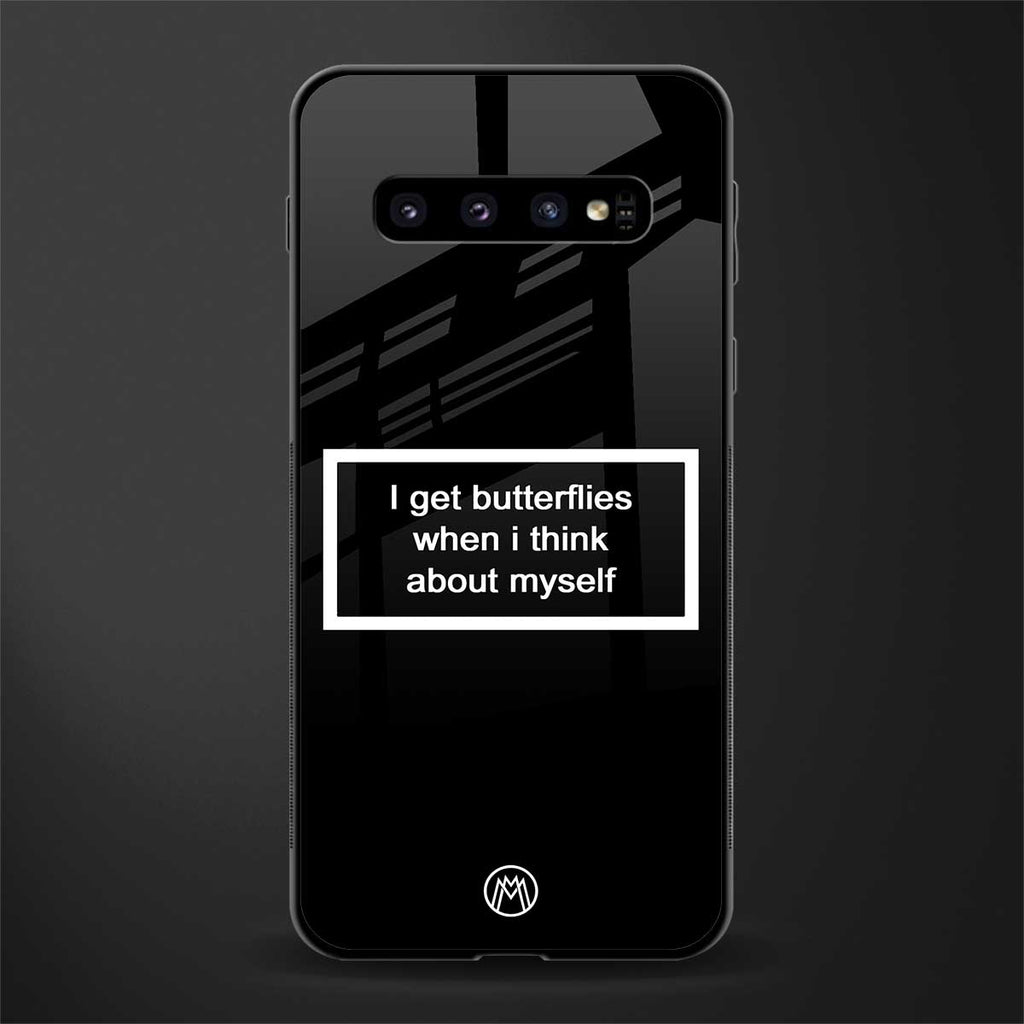 i get butterflies black edition glass case for samsung galaxy s10 plus image