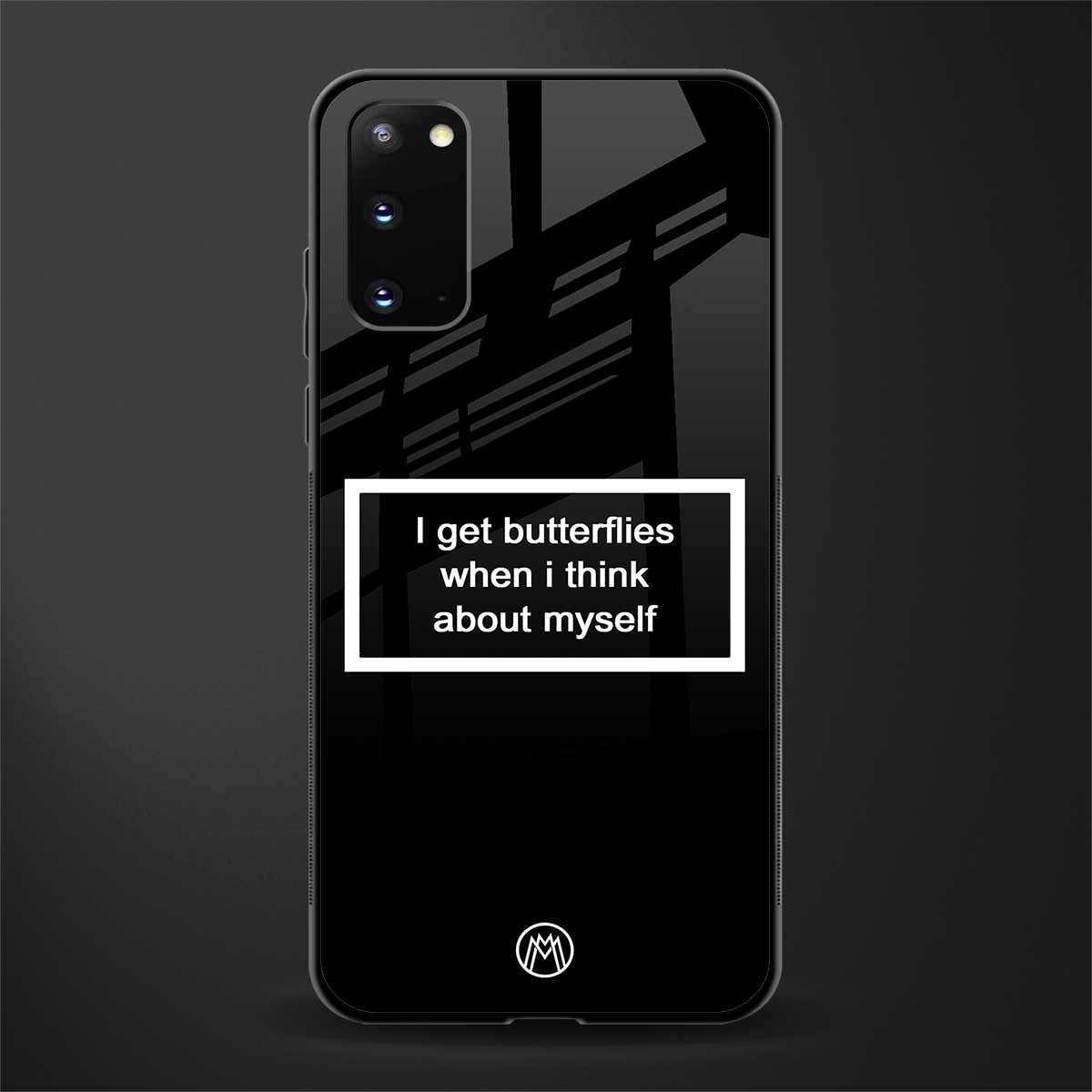 i get butterflies black edition glass case for samsung galaxy s20 image