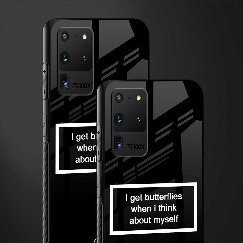 i get butterflies black edition glass case for samsung galaxy s20 ultra image-2