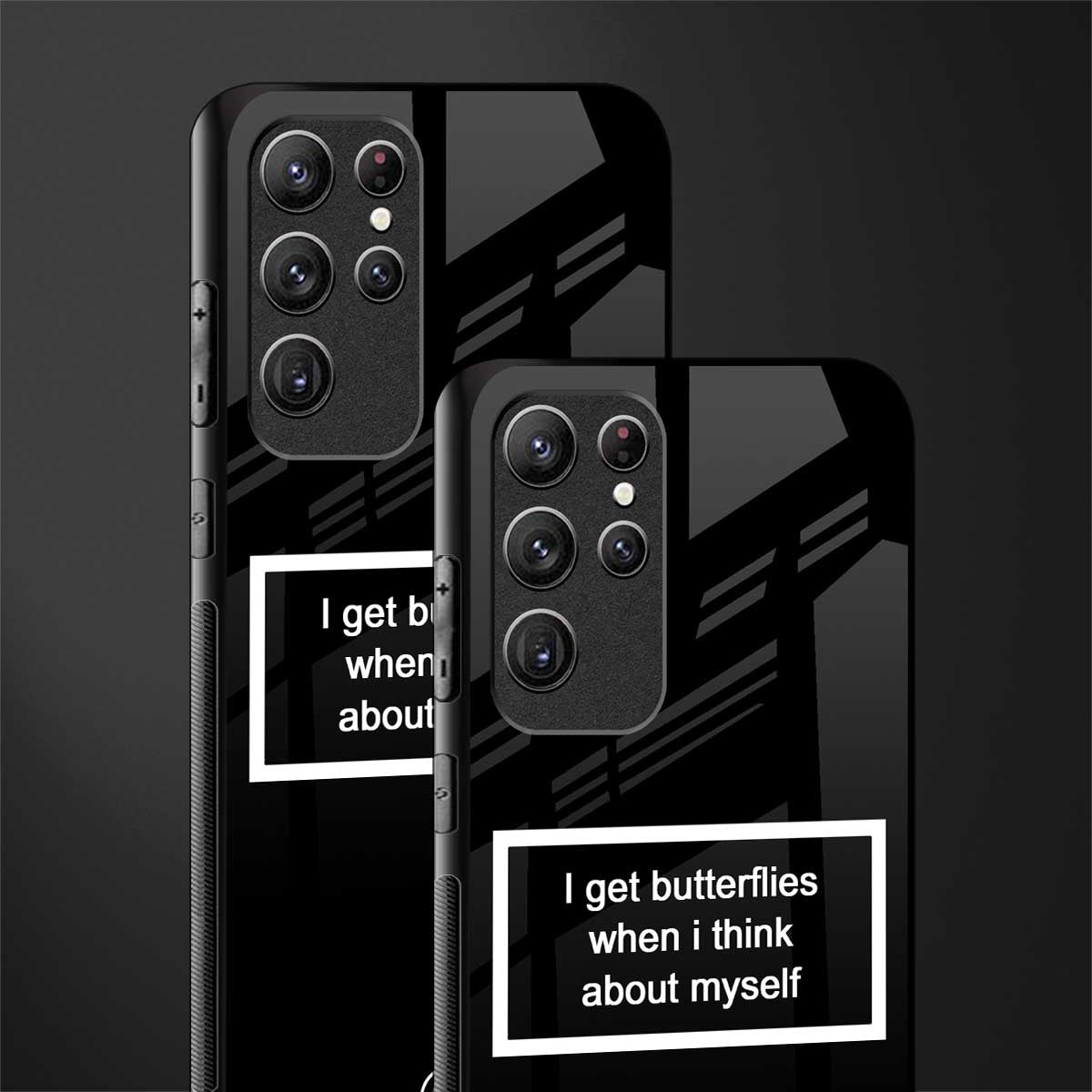 i get butterflies black edition glass case for samsung galaxy s22 ultra 5g image-2