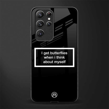 i get butterflies black edition glass case for samsung galaxy s22 ultra 5g image