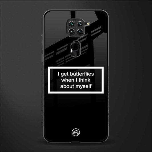 i get butterflies black edition glass case for redmi note 9 image
