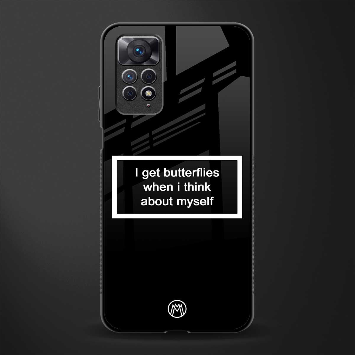 i get butterflies black edition glass case for redmi note 11 image