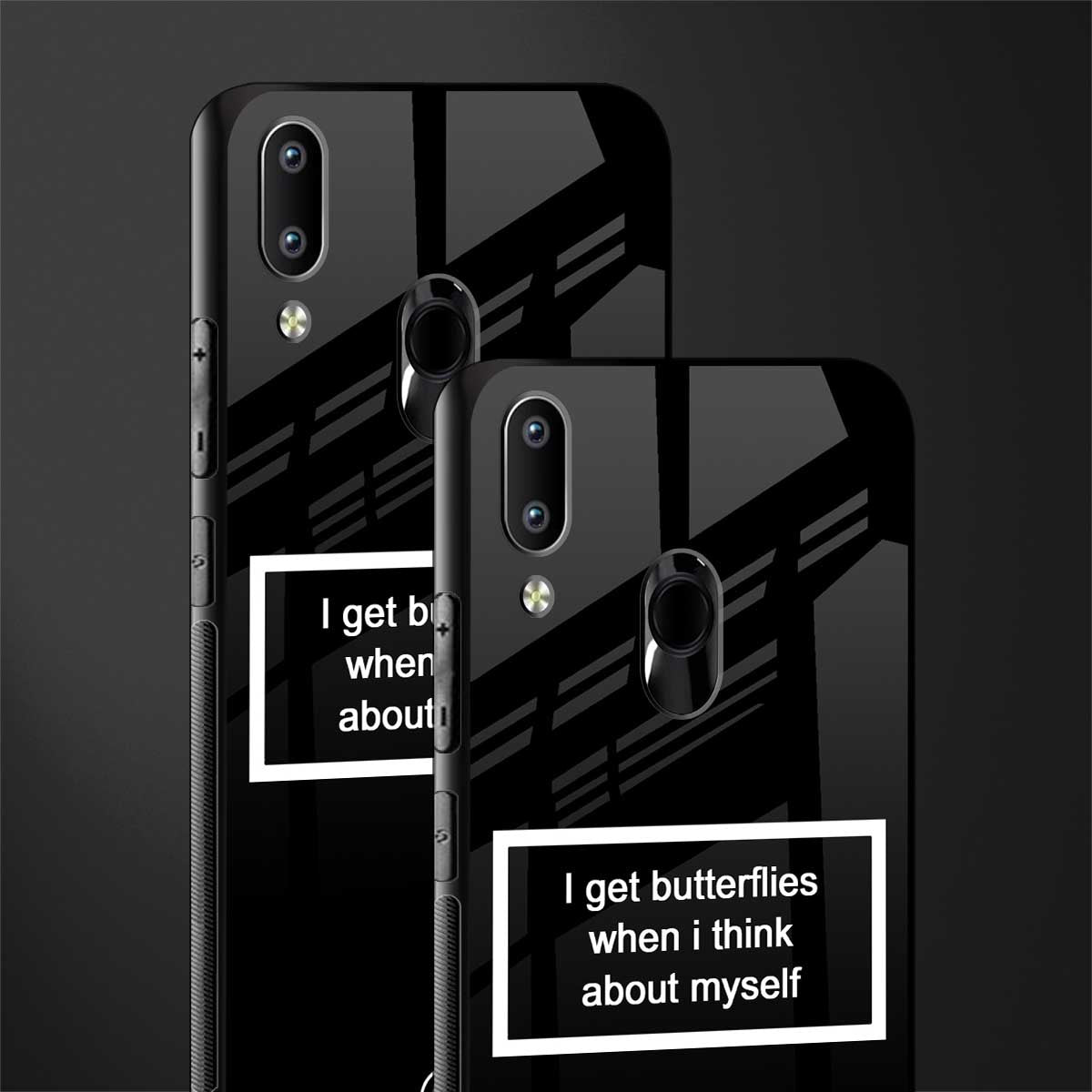 i get butterflies black edition glass case for vivo y91 image-2