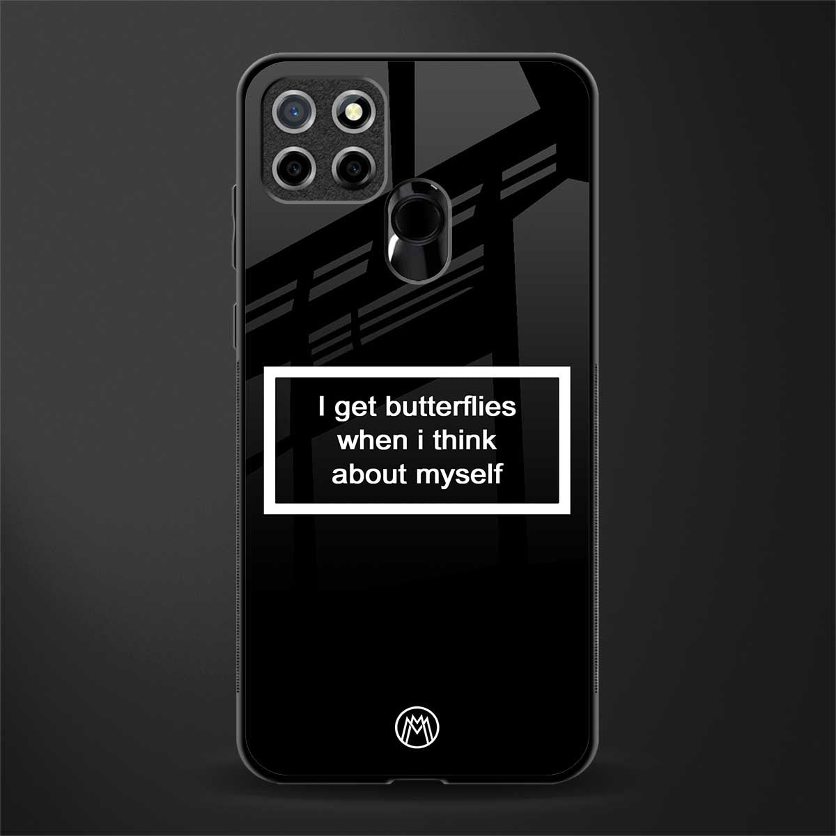 i get butterflies black edition glass case for realme narzo 20 image